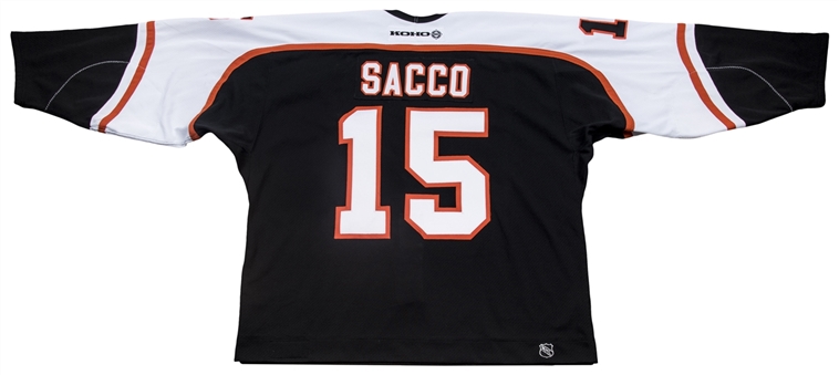 2002-2003 Joe Sacco Game Used Philadelphia Flyers Black Jersey Used During Regular Season & Stanley Cup Playoffs (NHL/MeiGray) 